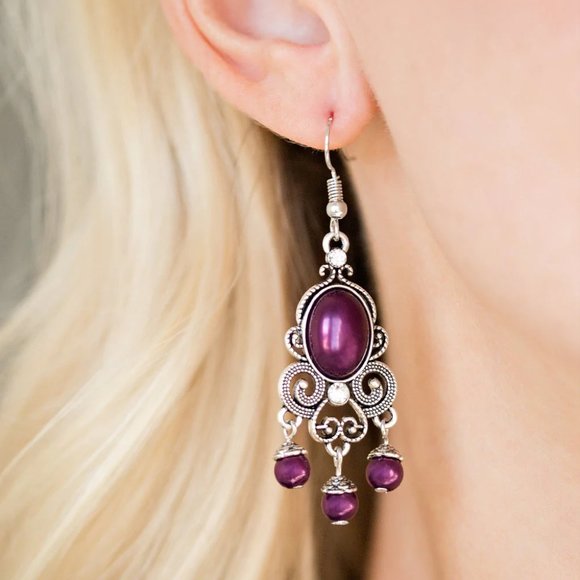Jewelry - The I Better Get GLOWING - Purple Earrings